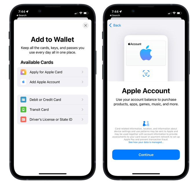 十堰苹果手机维修分享iOS 15.5钱包App如何添加 Apple 账户 